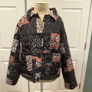 Primark Black and Cream Floral Jacket